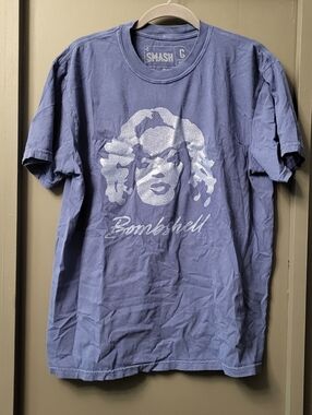 SMASH Crewneck Graphic Tee in Slate Blue
